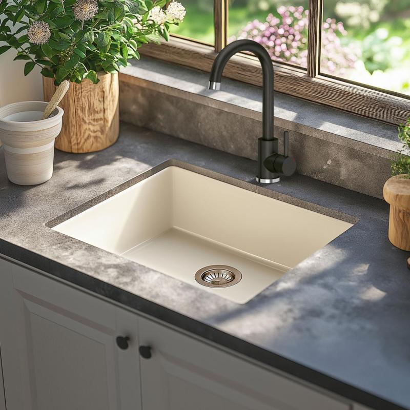 Quadri Coventry Küchenarmatur Anthrazit mit schwenkbarem Auslauf 1208967665