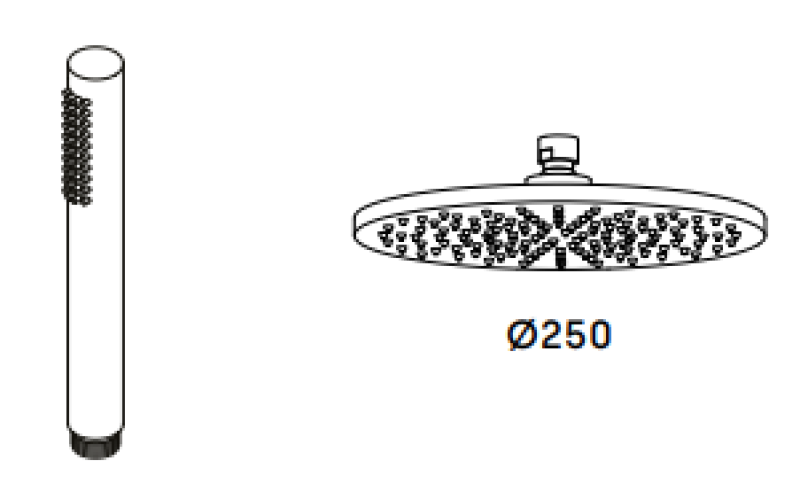 Waterevolution Flow thermostatische Duschkombination mit Regendusche matt schwarz 250mm T141TN25PR
