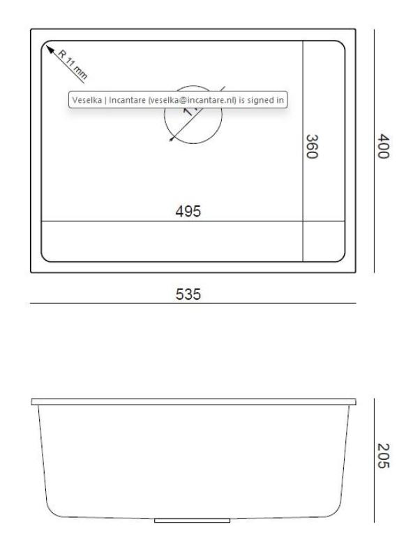Quadri Elston Grauer Granit-Unterbauspüle 495x360mm mit Edelstahlstopfen 1208967773