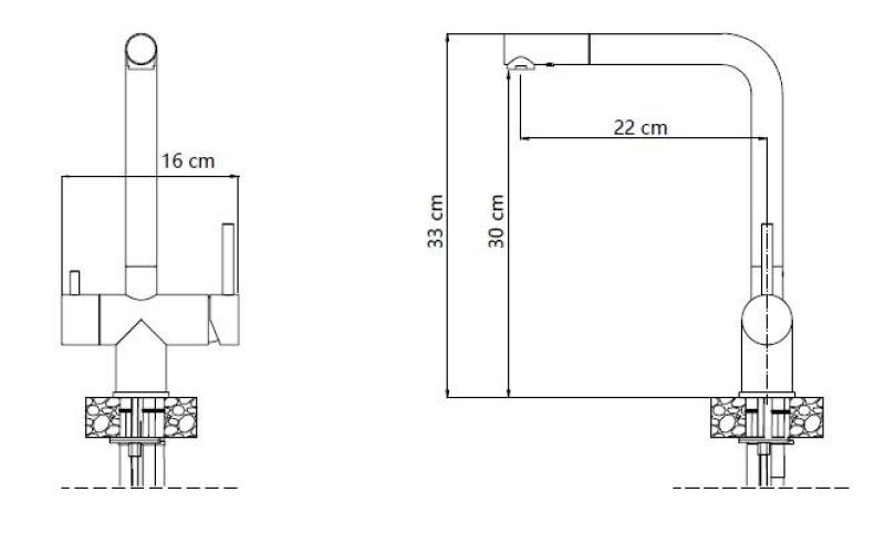 Quadri Ellesmere Küchenarmatur Edelstahl 3-Wege mit zusätzlichem Anschluss für gefiltertes Wasser 1208967782