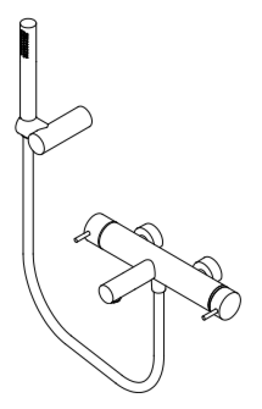 Waterrevolution Flow Zwei-Wege Duschmischer mit Handbrause PVD Gun Metal T130NGME