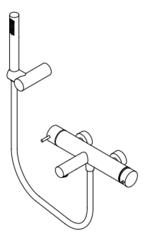 Wasserevolution Flow thermostatische Zwei-Wege-Duscharmatur mit Handbrause weiß T130TNBR