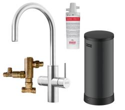 Franke Maris Wasser-Hub 7L Boiler 3-in-1 mit Touch elektronischer kochend Wasserhahn Edelstahl mit Wasser-Hub Mischset 1208967850