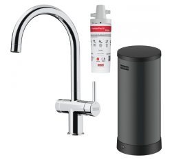 Franke Maris Wasser-Hub 7L Boiler 3-1 mit Touch elektronischer Kochend-Wasser-Armatur Chrom mit Wasserhub-Bypass 1208967853
