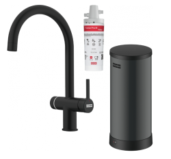 Franke Maris Water Hub 7L Boiler 3-in-1 mit Touch Elektronischem Kochend Wasserhahn Mattschwarz mit Waterhub Bypass 1208967856