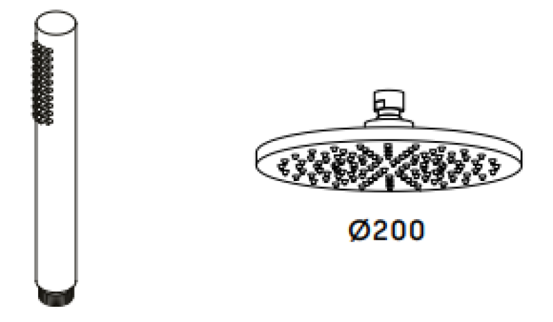Wasserevolution Flow Drei-Wege-Duscharmatur mit Hand- und Kopfbrause Edelstahl T131NIE