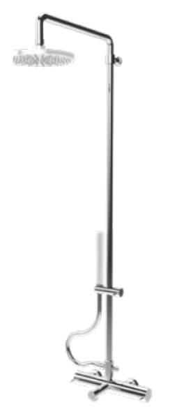 Wasserevolution Flow Drei-Wege-Duschmischer mit Hand- und Kopfbrause Weiß 250mm T131N25BR