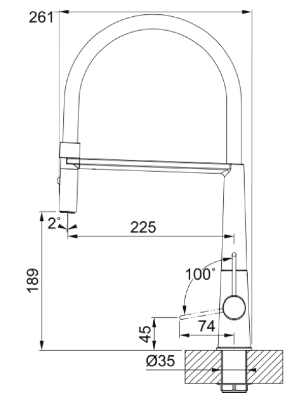 Franke Icon Einhebel-Küchenarmatur mit Flexibler Handbrause, Schwarz 115.0690.598