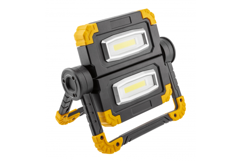 WORKY LED Flutlicht, 2x10W COB, 1200lm, 6400K, Powerbank 5000mAh 5V 1A, USB-C, IP44