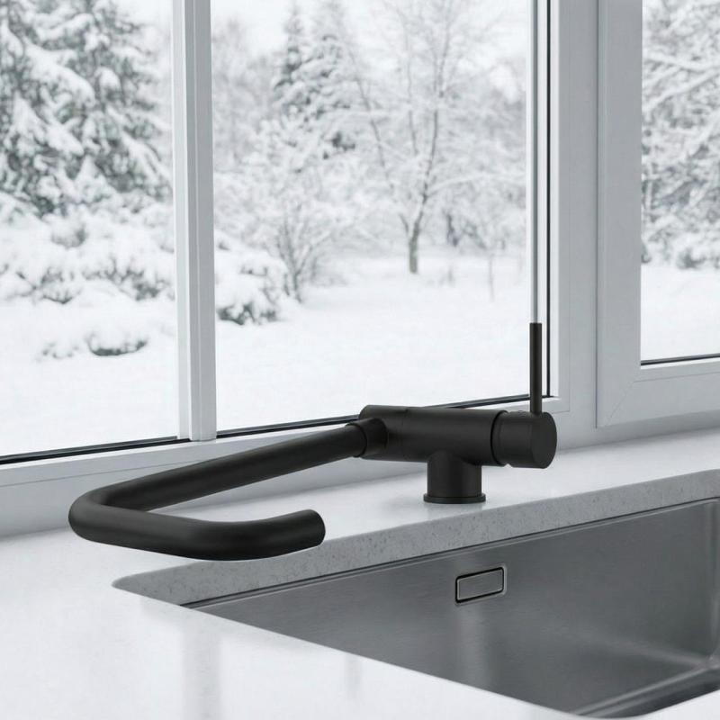 Graniteland Serenity Küchenarmatur Schwarz mit Einklappbarem Auslauf 1208969533