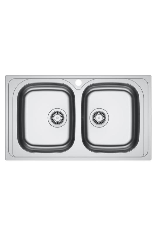 Franke Spark SKX 620-86 Doppelspülbecken aus Edelstahl mit Hahnloch Aufsatz 86x50cm 101.0714.440
