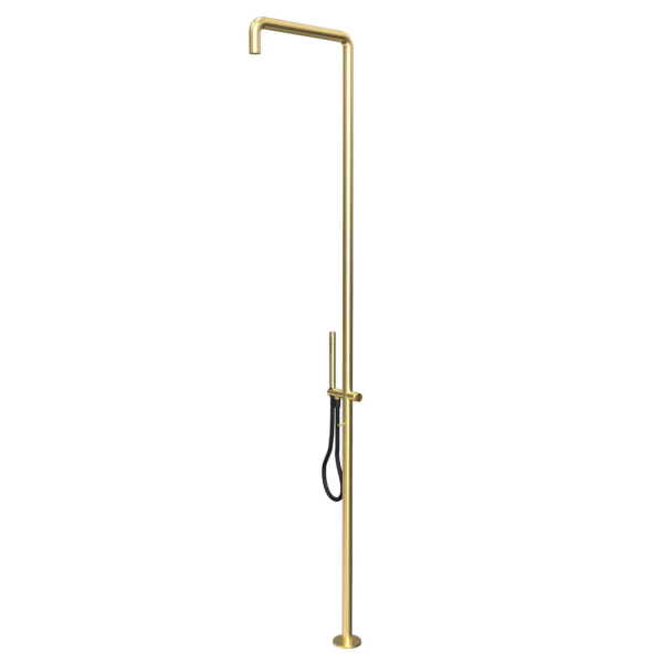 Waterrevolution Flow Duschsäule mit Mischknopf und Handbrause Light Gold T147WGE