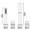 Waterevolution Flow 4-gats Badkraan voor Badrandmontage volledig RVS T138IE