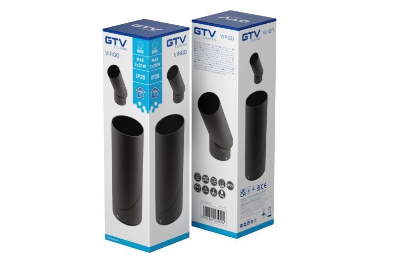 Deckenleuchte VIRGO, max. 250V, 50/60Hz, 57x152mm, IP20, max. 20W, Rund, Schwarz