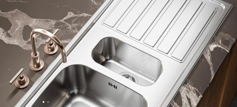 Banka Centurio 100-15 Edelstahl 1,5 Spülbecken Aufsatz 100 x 50 cm mit Abtropffläche 1208970035