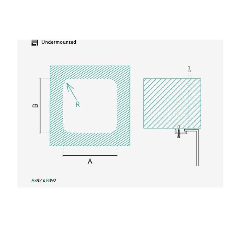 Bank IB4040 Edelstahl Spülbecken 40 x 40 cm Unterbau 1208970039