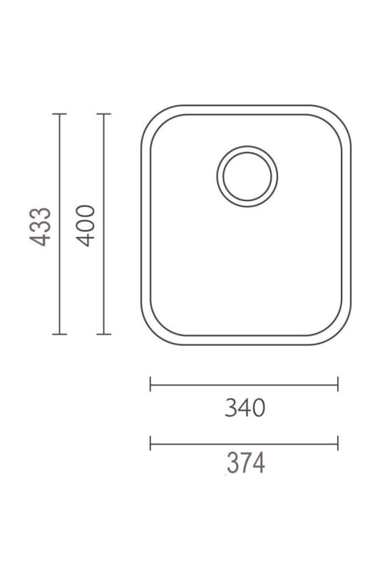 Banka IB3440 Edelstahl Spüle 34 x 40 cm Aufbau und Flacheinbau 1208970047