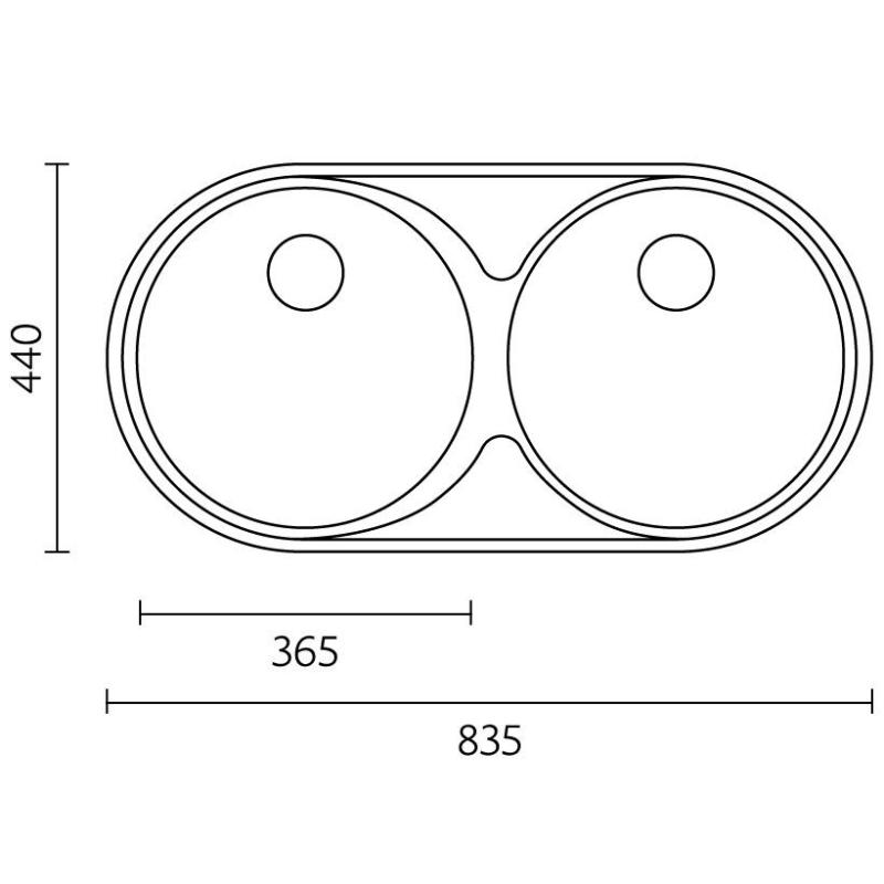 Bank Andalucia Edelstahl Doppelspüle 835 x 440 cm Auflage- und Flacheinbau 1208970050