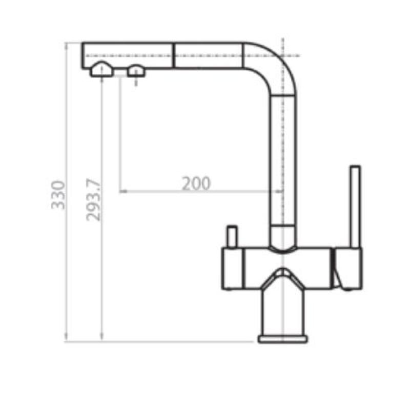Ausmann Ellington 3-Wege Küchenarmatur mit Ausziehbarem Auslauf und Gefiltertem Wasser – Edelstahl - 1208970082