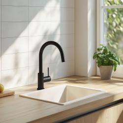 Ausmann Ceramic Ember Keramische Weißes Quadrat Aufbau- und Unterbauwaschbecken 40 x 40 cm mit Edelstahlstopfen 1208970094