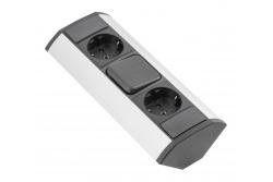 MINI-Eckverlängerung mit Schalter und 2 Schuko-Steckdosen 230 V 16 A