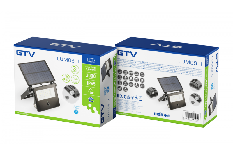 Flutlicht LUMOS II, LED, 2000lm, 6400K, 2600mAh austauschbar, IP65, schwarz