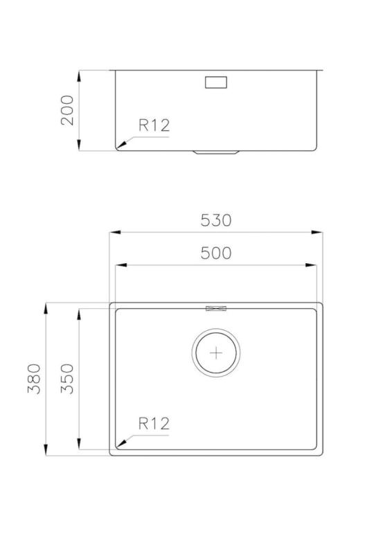 Foster L35 Speciale 35 cm lang Edelstahl Spüle 50 x 35 cm Unterbau 1208970723