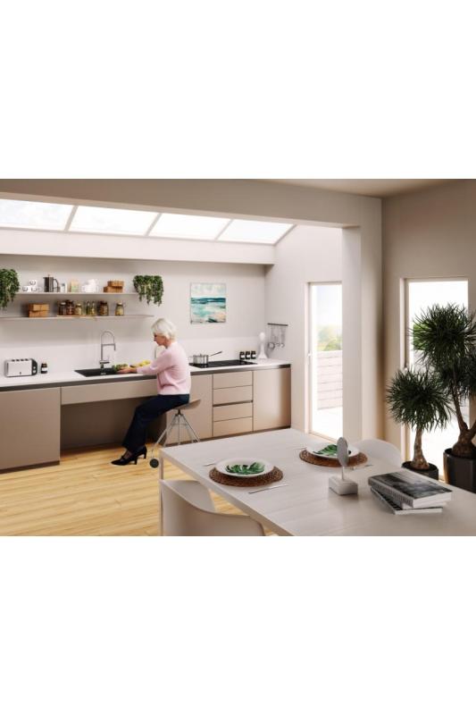 Franke Maris MRG 610-60 Care Fragranite Stein grau flache behindertengerechte Spüle 635 x 559 mm Aufbau mit Kranlochbank 114.0729.486