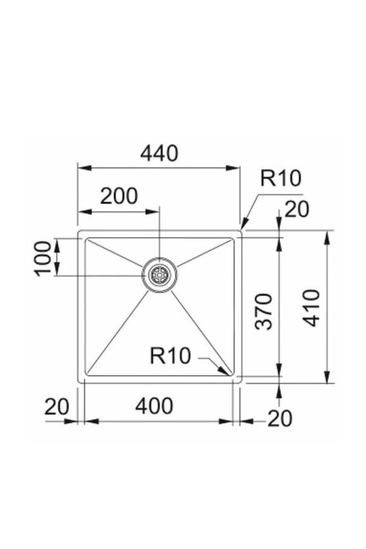 Franke Bolero Plus New R10 B2X 210-40-37 Edelstahl Spüle Flacheinbau, Unterbau und Aufbau 40x37 cm 127.0730.522