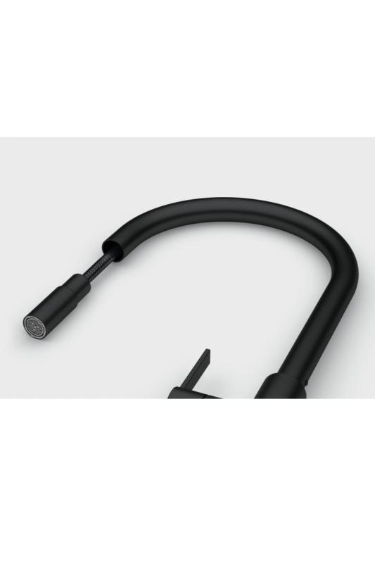 Franke Maris Slim J Küchenarmatur Schwarz mit Ausziehbarem Auslauf 115.0728.389