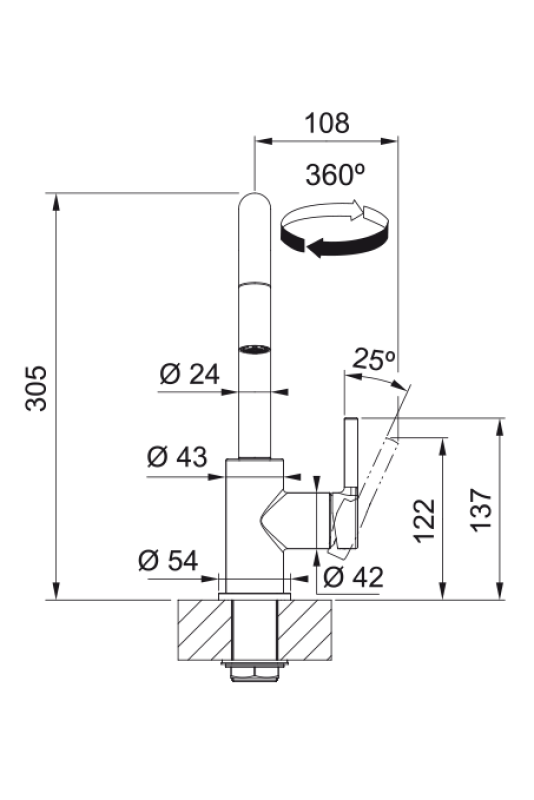 Franke Lina U Küchenarmatur Chrom Ausziehbarer Auslauf 115.0728.476
