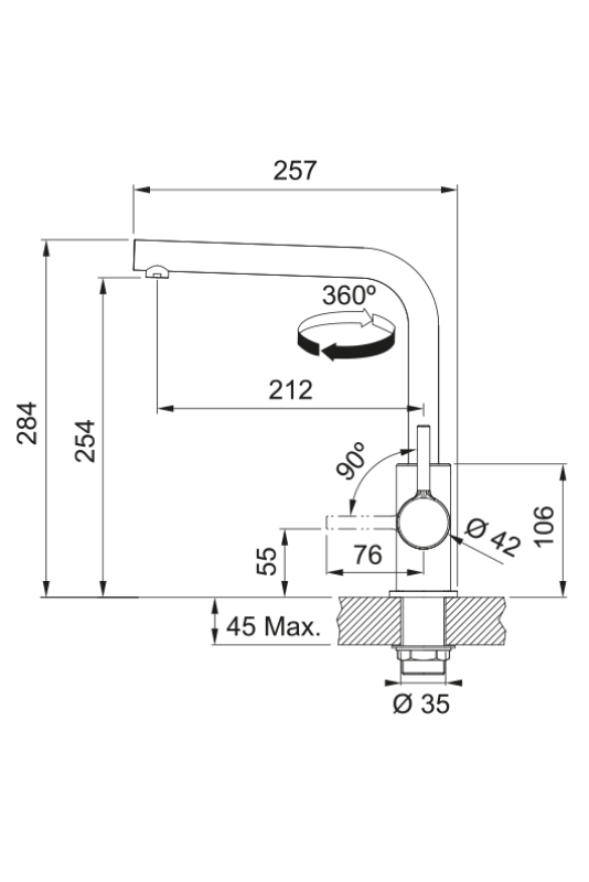 Franke Lina L Küchenarmatur Schwenkauslauf Polar Weiß 115.0728.479