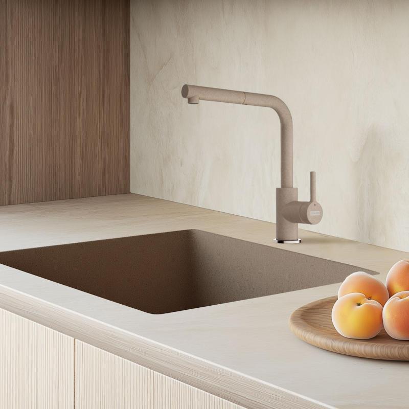 Franke Lina L Küchenarmatur Oyster mit Ausziehbarem Auslauf 115.0728.487