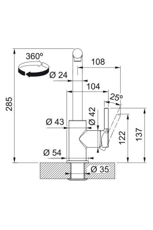 Franke Lina L Küchenarmatur Polarweiß mit Ausziehbarer Auslauf 115.0728.485