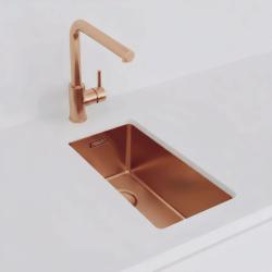 Pure.Sink Exclusivo kleiner Kupferspüle 18x40 cm 10mm Radius Unterbau, Flachbau und Aufbau PEX1840-62