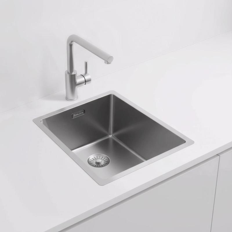 Pure.Sink Exclusivo Edelstahlspüle 34x40 cm 10mm Radius Unterbau, Flächenbündiger Einbau und Aufbau PEX3440-02