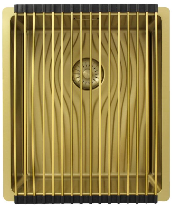 Pure.Sink Exclusivo Goldene Spüle 34x40 cm 10mm Radius Unterbau, Flachbau und Aufbau PEX3440-60