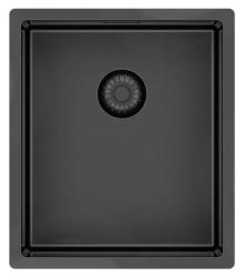 Pure.Sink Exclusivo Gun Metal Spüle 34x40 cm 10mm Radius Unterbau, Flächenbündig und Aufbau PEX3440-61