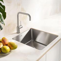 Pure.Sink Exclusivo Edelstahl Spüle 40x40 cm 10mm Radius Unterbau, Flächenbündig und Aufbau PEX4040-02