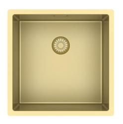 Pure.Sink Exclusivo Goldene Spüle 40x40 cm 10mm Radius Unterbau, Flächenbündig und Aufbau PEX4040-60