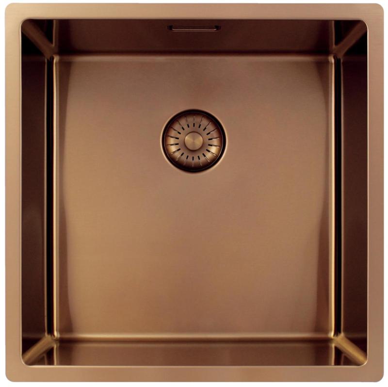 Pure.Sink Exclusivo Kupfer Spülbecken 40x40 cm 10mm Radius Unterbau, Flachbau und Aufbau PEX4040-62