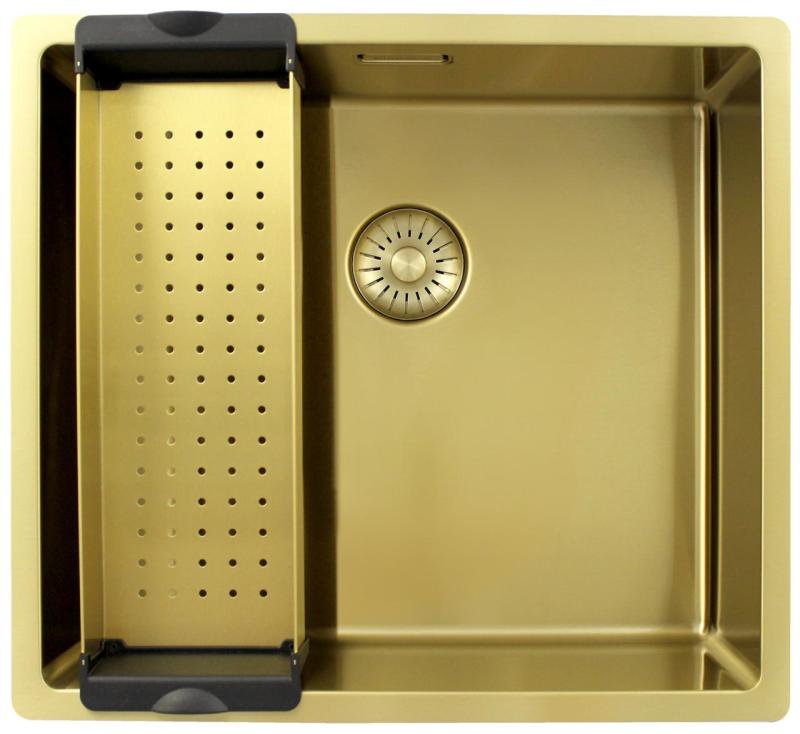 Pure.Sink Exclusivo Goldene Spüle 45x40 cm 10mm Radius Unterbau, Flachbau und Aufbau PEX4540-60