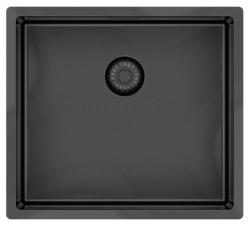 Pure.Sink Exclusivo Gun Metal Spüle 45x40 cm 10mm Radius Unterbau, Flächenbündige und Aufbau PEX4540-61