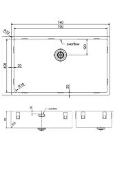 Pure.Sink Exclusivo großer Edelstahlspüle 70x40 cm 10mm Radius Unterbau, Flacheneinbau und Aufbau PEX7040-02