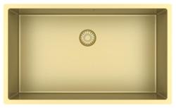 Pure.Sink Exclusivo großer goldener Spülbecken 70x40 cm 10mm Radius Unterbau, flächenbündiger Einbau und Aufbau PEX7040-60