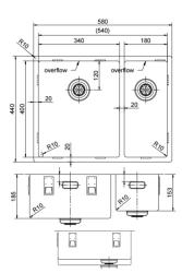 Pure.Sink Exklusiv Edelstahl 1,5 eineinhalb Spüle 34+18 cm 10mm Radius PEX341840-02
