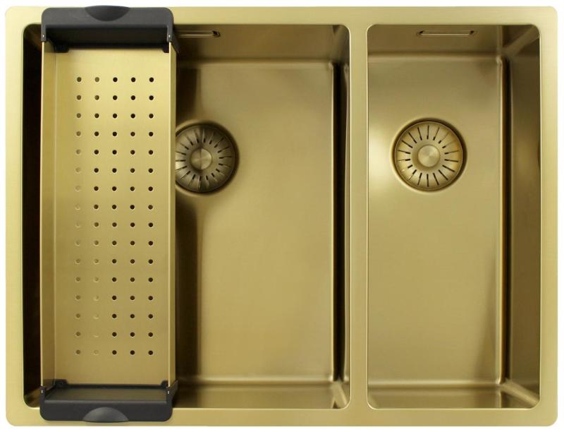 Pure.Sink Exclusivo Goldene 1,5 anderthalbe Spüle 34+18 cm 10mm Radius PEX341840-60