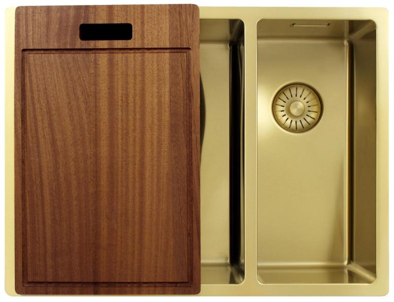 Pure.Sink Exclusivo Goldene 1,5 anderthalbe Spüle 34+18 cm 10mm Radius PEX341840-60