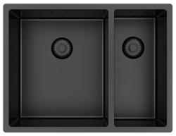 Pure.Sink Exclusivo Gun Metal 1,5 anderthalb Spüle 34+18 cm 10mm Radius PEX341840-61