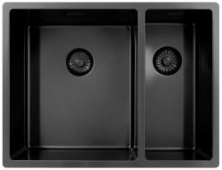 Pure.Sink Exclusivo Gun Metal 1,5 anderthalb Spüle 34+18 cm 10mm Radius PEX341840-61